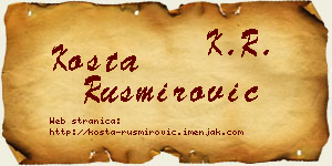 Kosta Rusmirović vizit kartica